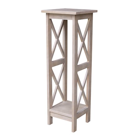 International Concepts Rectangle 36 in X-Sided Plant Stand, 12 W, 12 L, 36 in H, Wood, Washed Gray Taupe OT09-3069X